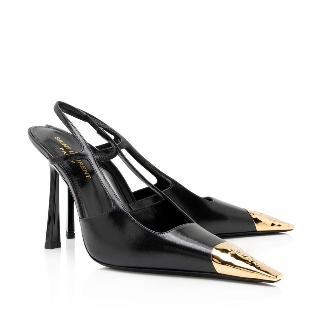 Saint Laurent Leather Jeanne Slingback Pumps - Size 6 / 36 - Picture 2 of 8